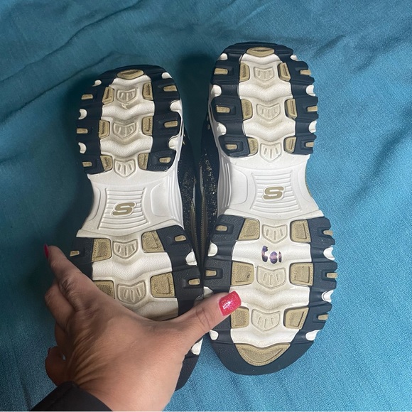 Skechers D’lites glamorous limited edition gold/white/black womens size 8 - Picture 2 of 13